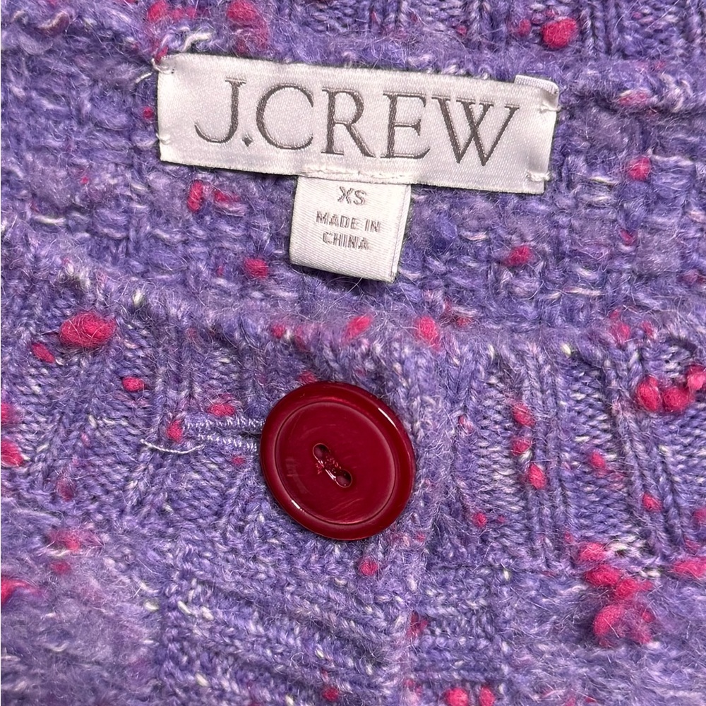 J. Crew Women's Purple Sweater with Floral Embroidery - Picture 4 of 7